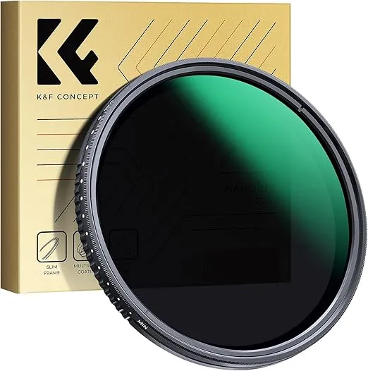 K&F Concept 52mm Variable ND2-400 ND Lens Filter Waterproof 1-9 Stops Adjustable Ultra-Thin Camera Lens ND Filter with 24 Multi-Layer Coatings (D-Series)