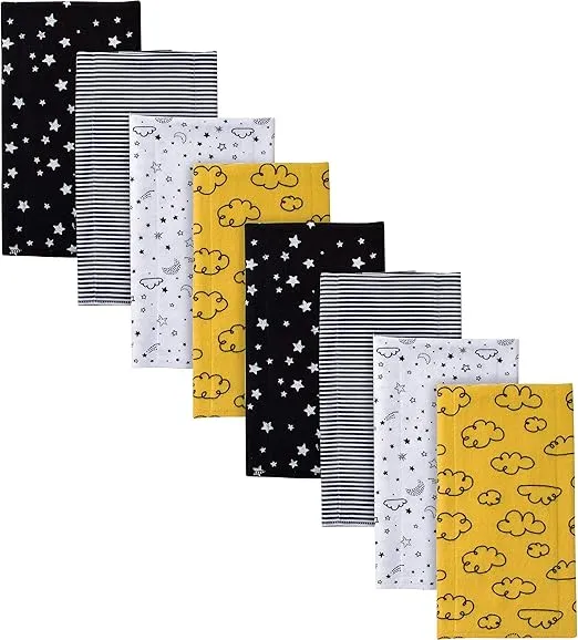 Gerber Unisex-Baby 8-Pack Cotton Flannel Burp Cloths