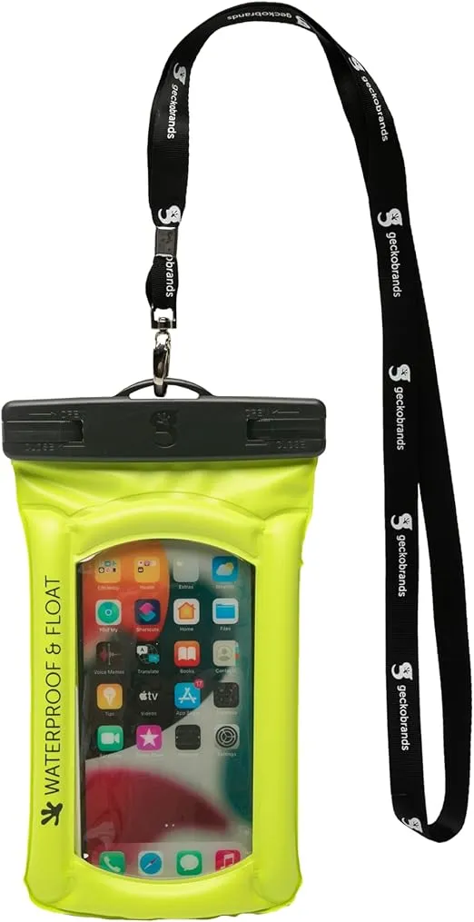 geckobrands Float Phone Dry Bag - Waterproof & Floating Phone Pouch – Fits Most iPhone and Samsung Galaxy Models