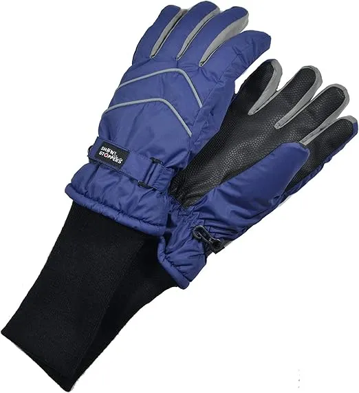 SnowStoppers Kid's Waterproof Long Cuff Winter Gloves