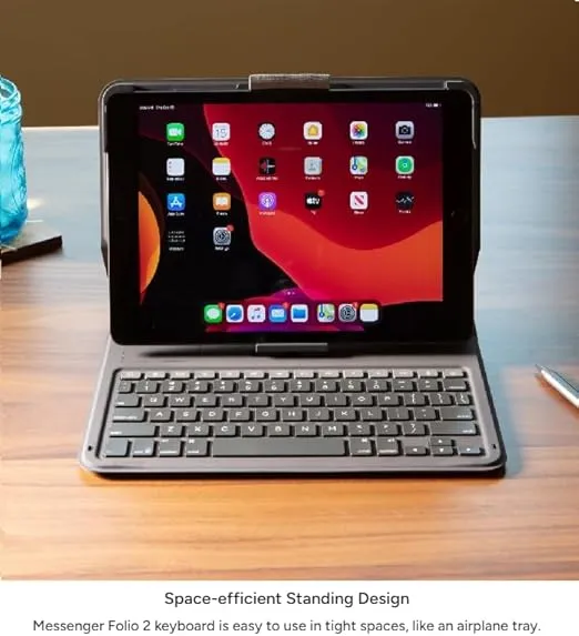 ZAGG - Messenger Folio 2 - Tablet Keyboard & Case for 10.2-inch iPad, 10.5-inch iPad/Air 3