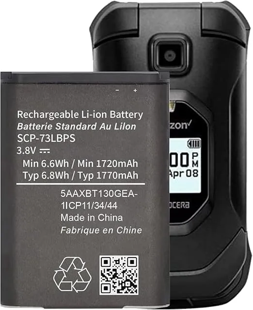 SCP-73LBPS Battery,(𝟐𝟎𝟐𝟰 𝐍𝐞𝐰 𝐔𝐩𝐠𝐫𝐚𝐝𝐞) Replacement Battery for Kyocera DuraXV Extreme E4810/Kyocera DuraXE Epic E4830 Verizon Flip Phone 1770mAh 3.8V/6.8Wh