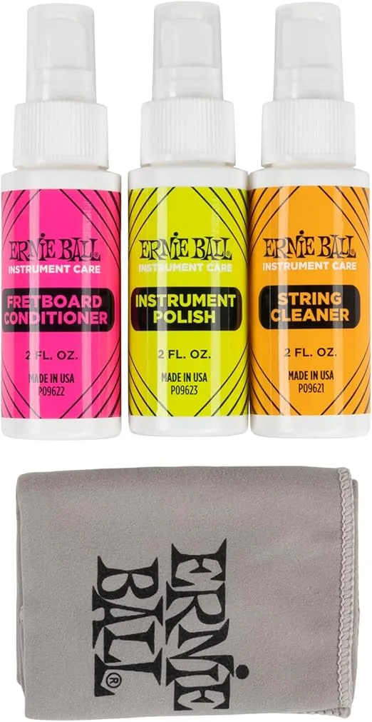 Ernie Ball Guitar Polish, Fretboard Conditioner, and String Cleaner with Polish Cloth