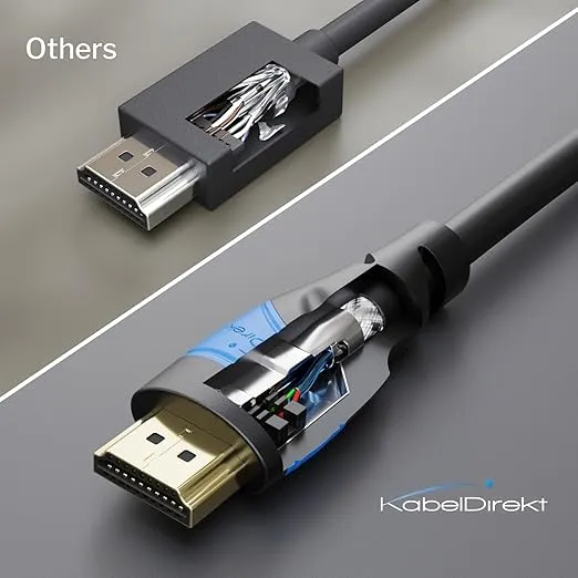 KabelDirekt 8K & 4K HDMI Cable – 3ft – Designed in Germany – HDMI Cord & HDMI Cable – Supports 4K@120Hz, 8K@60Hz, UHD, Ethernet – HDTV, PC, PS5, Xbox, Switch & All Other HDMI Devices