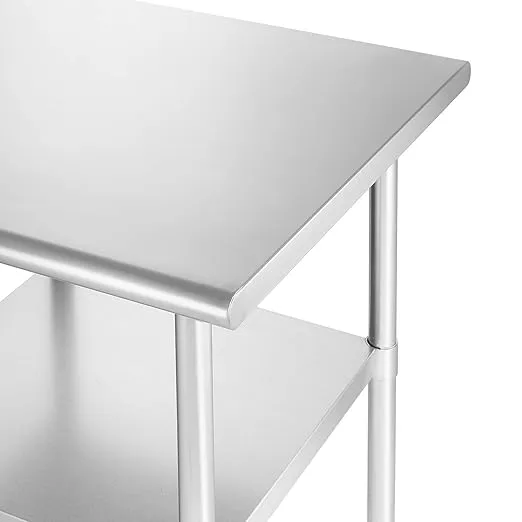 GRIDMANN Stainless Steel Work Table 30 x 30 Inches, NSF Commercial Kitchen Prep Table with Under Shelf for Restaurant and Home