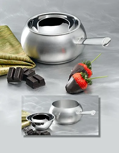 Bon Chef 5150SS Stainless Steel Induction Bottom Fondue Pot with Tapered Handle, 6" Diameter x 4" Height