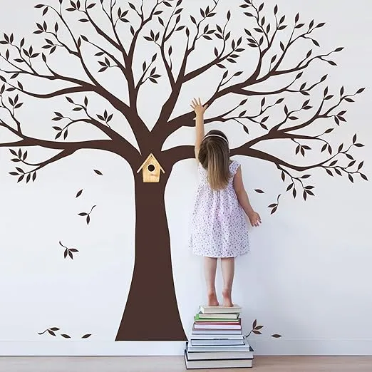 Simple Shapes Family Tree Wall Decal (Chestnut Brown, Standard Size: 107" w x 90" h)