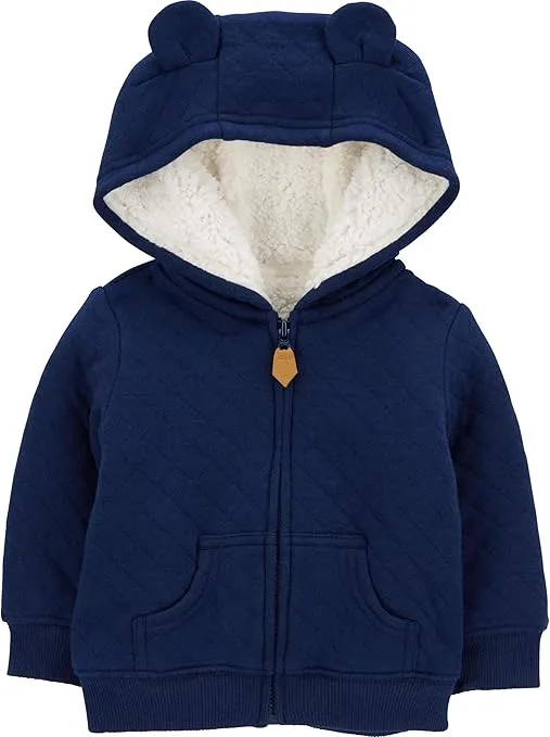 Simple Joys by Carter's Baby Hooded Sweater Jacket with Sherpa Lining