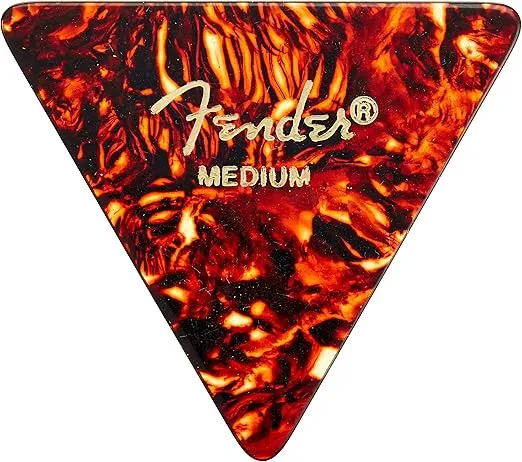 Fender Classic Celluloid Guitar Picks 355 Shape, Stocking Stuffers, Guitar Accessories, Tortoise Shell, Medium, 12-Pack