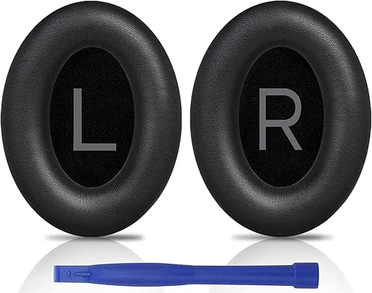 SOULWIT Earpads Replacement for Bose QuietComfort 45 (QC45)/QuietComfort SE (QC SE)/New Quiet Comfort Wireless Over-Ear Headphones, Ear Pads Cushions with Softer Protein Leather - Black