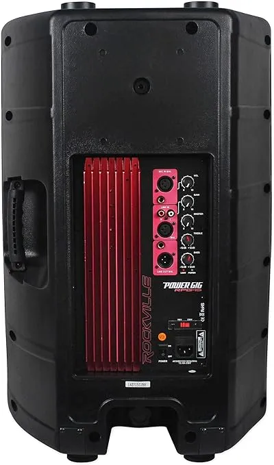 Pair Rockville Power Gig RPG15 15" Powered Active 2000 Watt 2-Way DJ PA Speakers