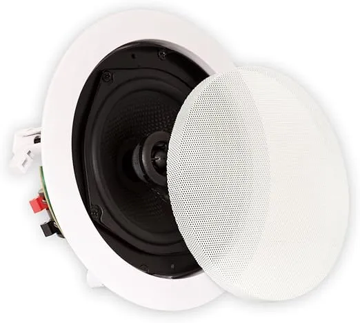 Theater Solutions TS50C in Ceiling Speakers Surround Sound Home Theater Pair, White, 5.25-Inch