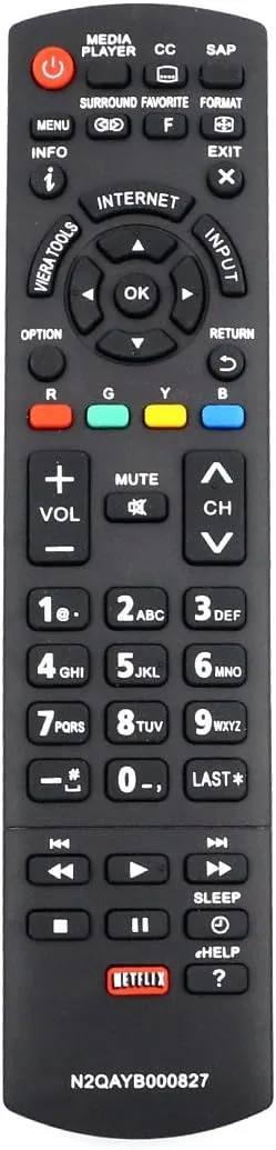 ZdalaMit N2QAYB000827 Replacement Remote Control fit for Panasonic TV TC-50PS64 TC-65PS64 TC-P42S60 TC-P50S60 TC-P55S60 TC-P60S60 TC-P65S60 TC50PS64 TC65PS64 TCP42S60 TCP50S60 TCP55S60 TCP60S60