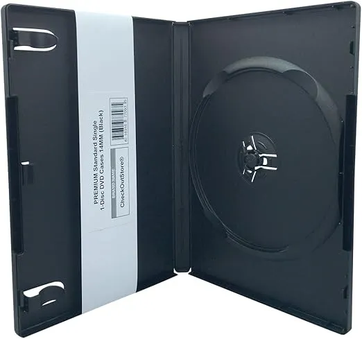 CheckOutStore (25) Premium Standard Single 1-Disc DVD Cases 14mm (Black)