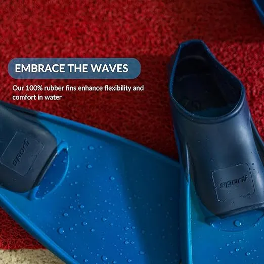 Sporti Adult-Kid Swim Fins for Pool Lap Swimming - Long Floating Fins for Swimming & Snorkeling - Swim Flippers for Training