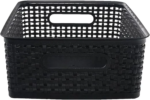 Advantus 130414 Weave Plastic Bin Black Each