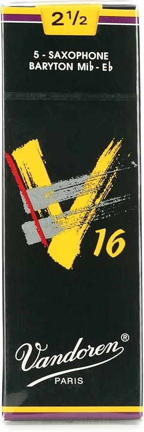 Vandoren SR7425 Baritone Sax V16 Reeds Strength 2.5; Box of 5