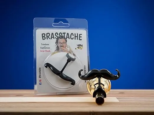 The Original Clip-on Mustache for Large Shank Trombone and Euphonium Mouthpieces (Trombone/Euphonium (Large Shank))