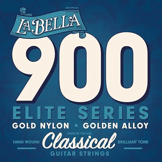 La Bella 900 Elite - Gold Nylon, Golden Alloy Classical Guitar String