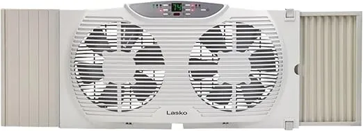 Lasko Electrically Reversible Twin Window Fan with Remote Control, W09550