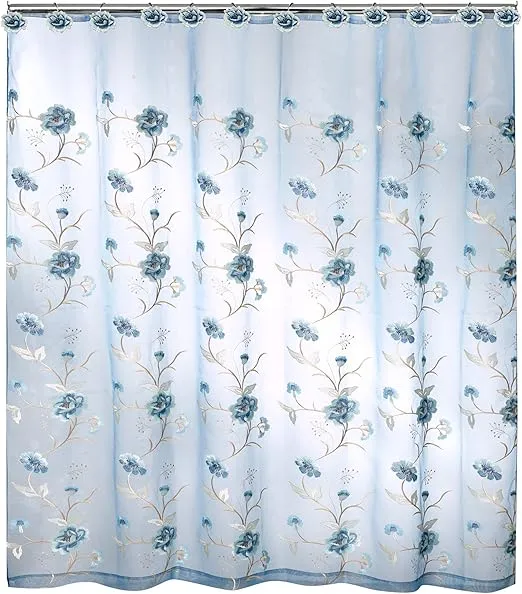 Popular Bath Dublin Rose, Shower Curtain, Blue