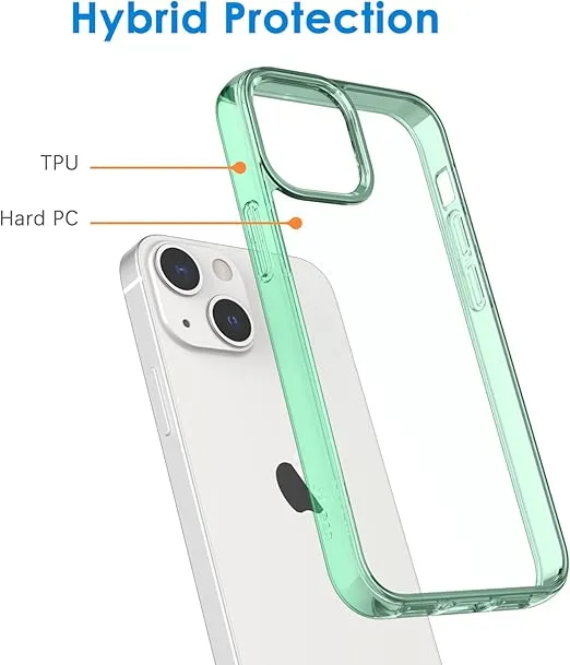 JETech Case for iPhone 13 6.1-Inch, Non-Yellowing Shockproof Phone Bumper Cover, Anti-Scratch Clear Back (Midnight Green)