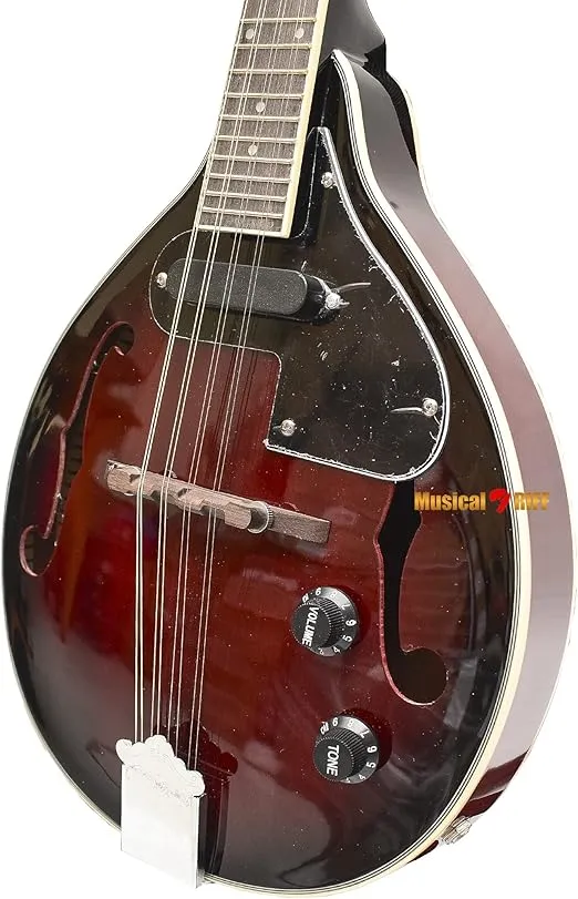 Stagg M50E Acoustic-Electric Bluegrass Mandolin with Nato Top - Redburst