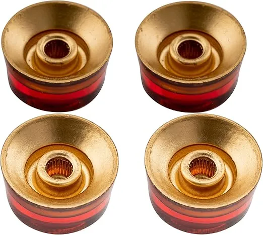 Musiclily Pro Inch USA LP Guitar Speed Knobs Fine 24-Spline Tone Volume Control Knobs for USA Les Paul CTS Pots Electric Guitar, Amber (Set of 4)