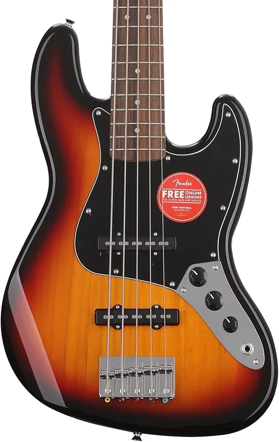 Squier Affinity Series 5-String Jazz Bass, 3-Color Sunburst, Laurel Fingerboard