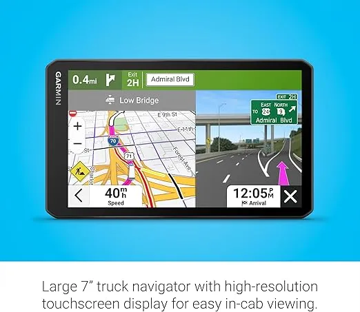 Garmin dēzl™ OTR720, Large High-Res 7” GPS Truck Navigator, Custom Truck Routing, Satellite Imagery, Wind Speed, Community-Shared Loading Docks, Truck Entrances & Parking Availability