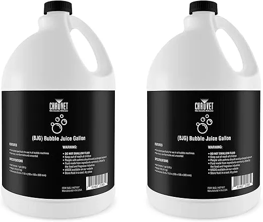 (2) Chauvet DJ BJG Gallons Bubble Fluid Juice for Hurricane Bubble Haze Machines