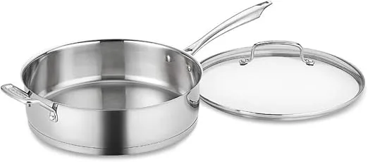 Cuisinart 3-Quart Saute Pan w/Helper & Cover, Stainless Steel