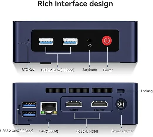 Beelink Mini PC, Mini S12 Intel 12th Gen 4-Core N95(up to 3.4GHz), Mini Computer 16GB DDR4 RAM 500GB SSD, Desktop PC Dual HDMI 4K UHD/Gigabit Ethernet/Dual WiFi5/BT4.2/HTPC/W-11 Pro