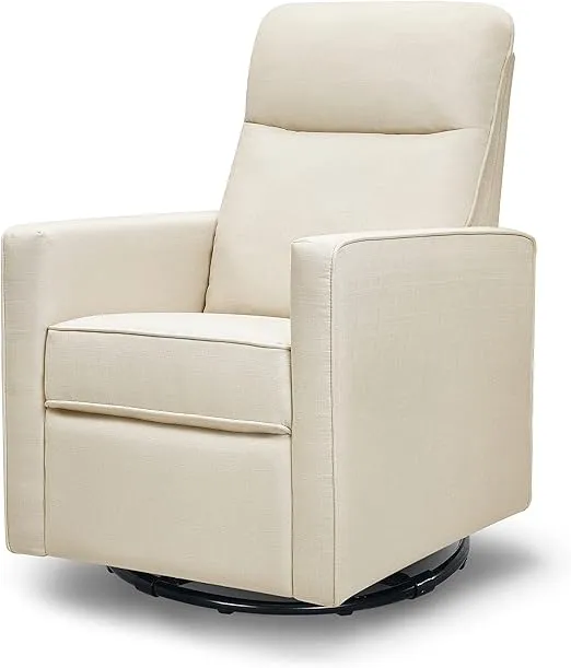 DaVinci Gabby Pillowback Swivel Glider in Natural Oat, Greenguard Gold & CertiPUR-US Certified