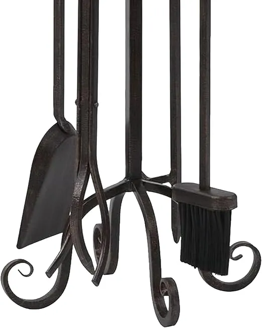 Panacea 5-Piece Scroll Top Fireplace Tool Set