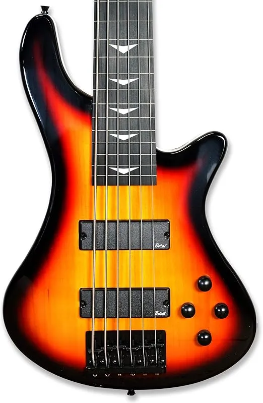 Fretless 6 String Electric Bass Bolt_On Maple Neck,Poplar Body Sunburst