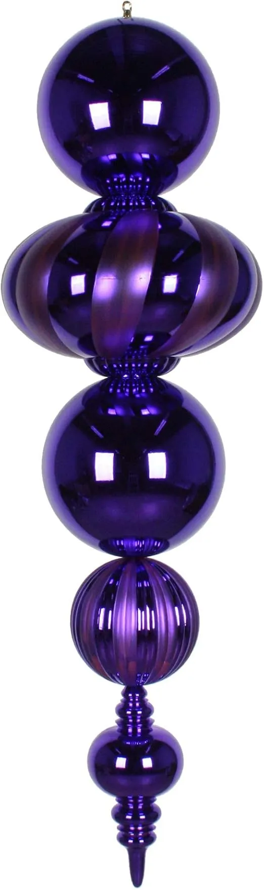 Vickerman 54" Shiny and Matte Finial Christmas Ornament, Shatterproof Plastic, Holiday Christmas Tree Decoration, Purple