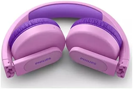 PHILIPS K4206 Kids Wireless Headphone,On-Ear Bluetooth Headphone with Safe Listening, Parental Control APP, Lighted Panels,32mm Drivers,Quality Sound,28-Hour Battery Life,Fast Charging,Pink Color