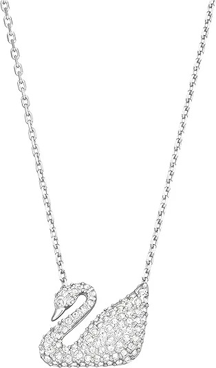 Swarovski SWAN Necklace, White, Rhodium Finish