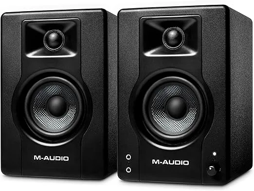 M-Audio BX3 3.5" Studio Monitors, HD PC Speakers for Recording and Multimedia with Music Production Software, 120W, Pair, Black