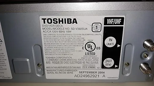 Toshiba SD-V392 DVD/VCR Combo , Silver