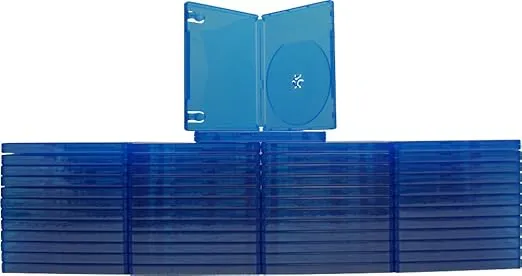 Square Deal Recordings & Supplies (5) Blue Game Cases - Compatible With Playstation 4 - 1 Disc Capacity - 14mm - #VGBR14PS4BL