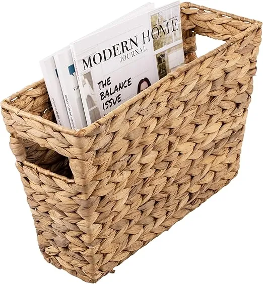 15x5 Woven Storage Basket with Handle - Decorative and Functional for Desk, Closet, and More - STO-02883