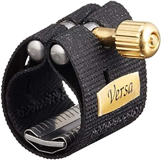 Rovner V1RVS Versa Ligature with Cap for Hard Rubber Soprano Sax, Gold Fittings