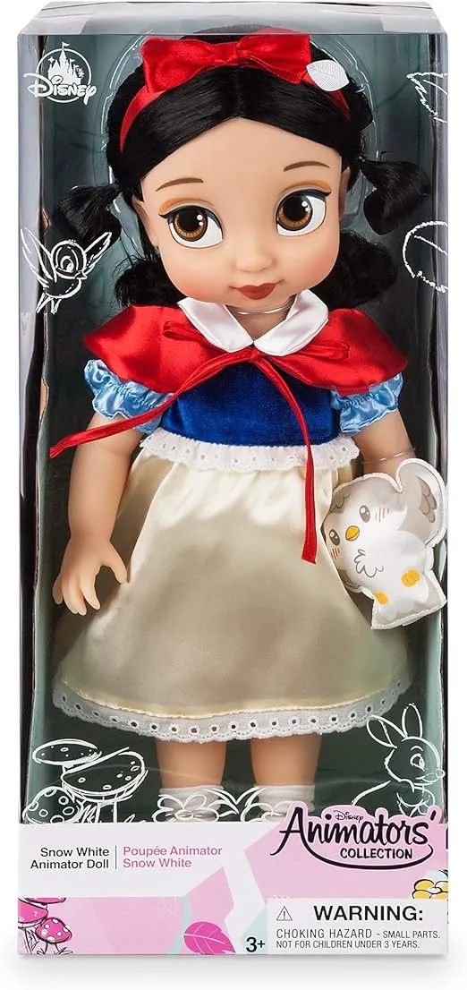 Disney Store Official Animators' Collection Snow White Doll, 16 Inch, Molded Details, Fully Posable Toy in Satin Dress - Suitable for Ages 3+ Toy Figure