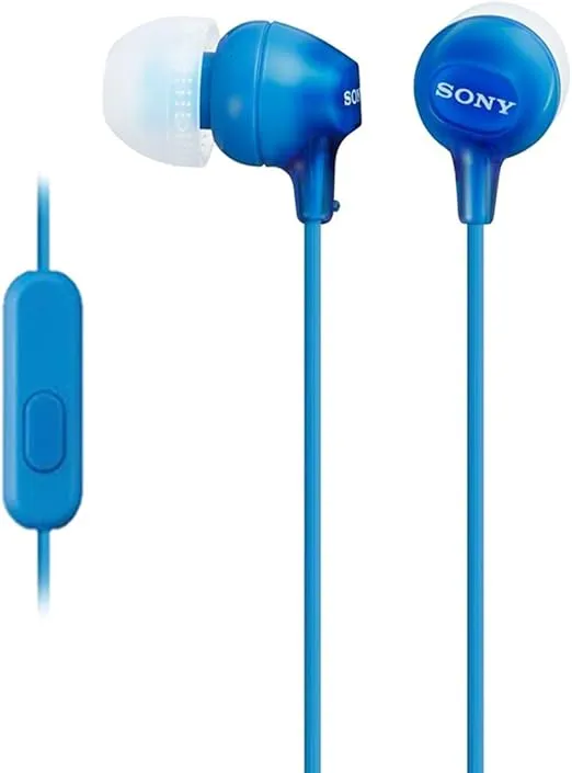 Sony MDR-EX14AP/L Wired Earbud Headphones w/Mic, Blue