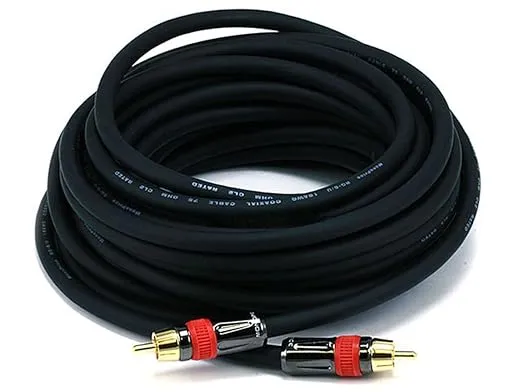 Monoprice 102683 25-Feet RG6 RCA CL2 Rated Digital Coaxial Audio Cable Black , 25ft