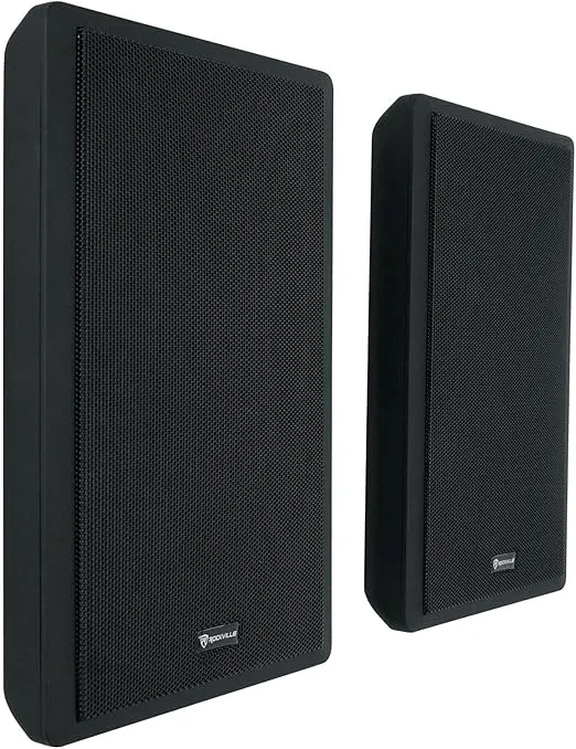 Rockville 2 RockSlim Black Home Theater 5.25" 240w Easy Wall Mount Slim Speakers