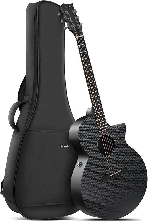 Enya Acoustic Electric Guitar Carbon Fiber X3 Pro Travel Guitar AcousticPlus 41” Full-Sized Guitar Bundle with Gig Bag, Instrument Cable & USB Type-C Charging Cable(X3 PRO)