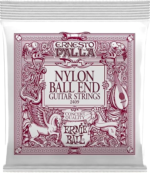 Ernie Ball Ernesto Palla Black & Gold Ball-End Nylon Classical Guitar Strings, 28-42 Gauge (P02409)